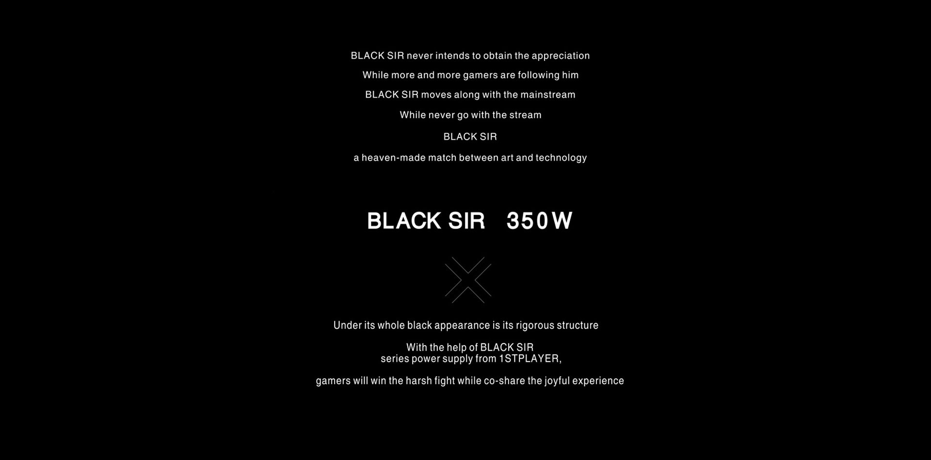BLACK SIR 350W power supply for gaming PCs and high-performance builds.
