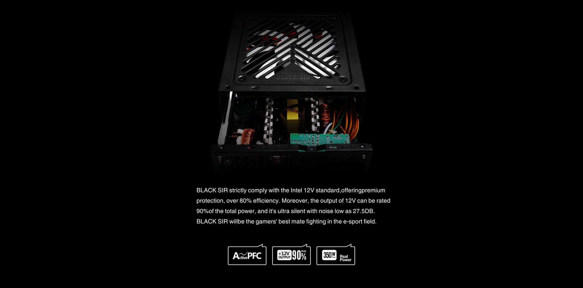 High-performance Black Sir gaming PC with advanced cooling and powerful components.