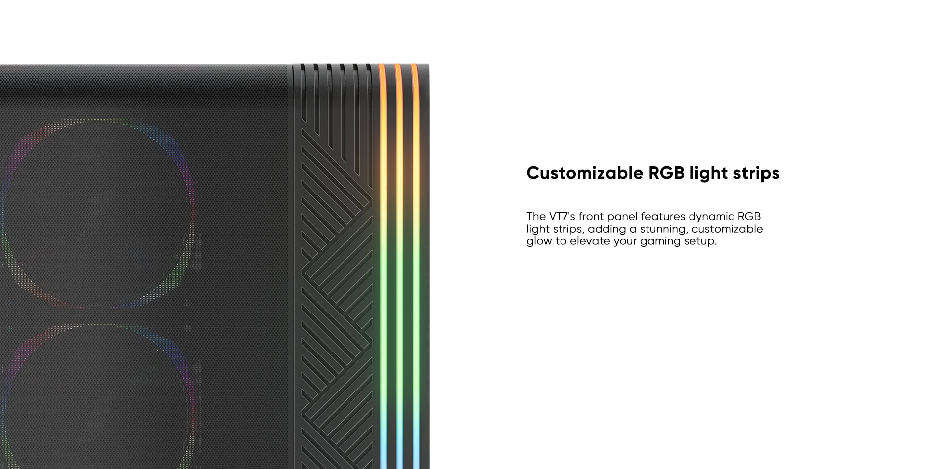 RGB light strips for gaming PC with customizable glow effects.