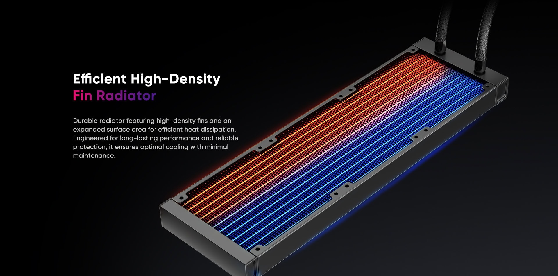 Efficient high-density fin radiator designed for optimal cooling in gaming and high-performance PCs.