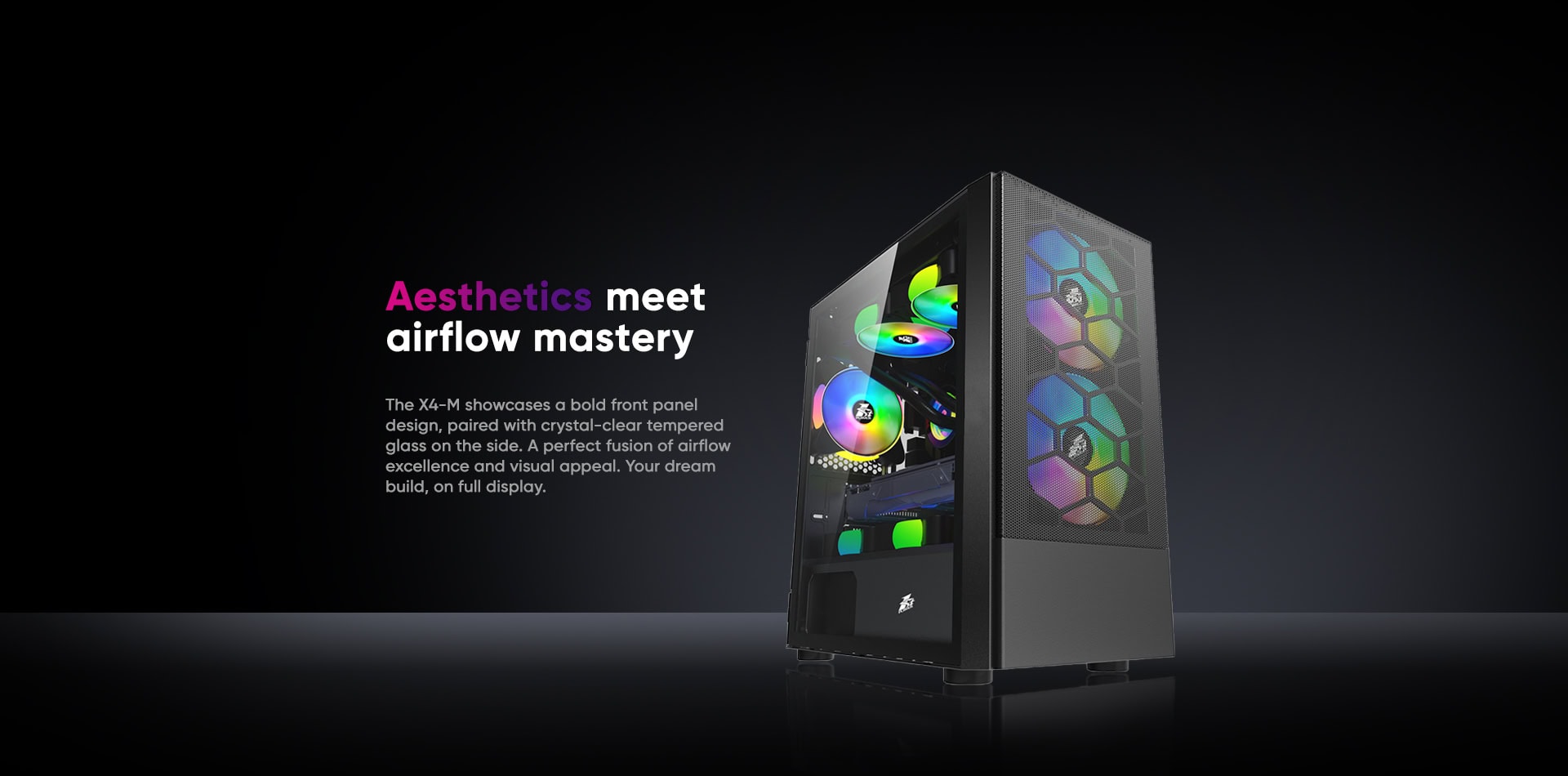 High-performance gaming PC with customizable RGB lighting and airflow design.