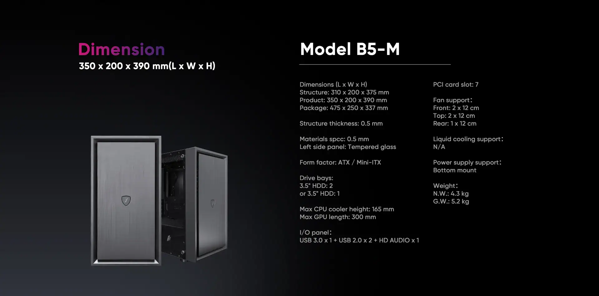 High-performance gaming PC case with durable construction and advanced cooling features.