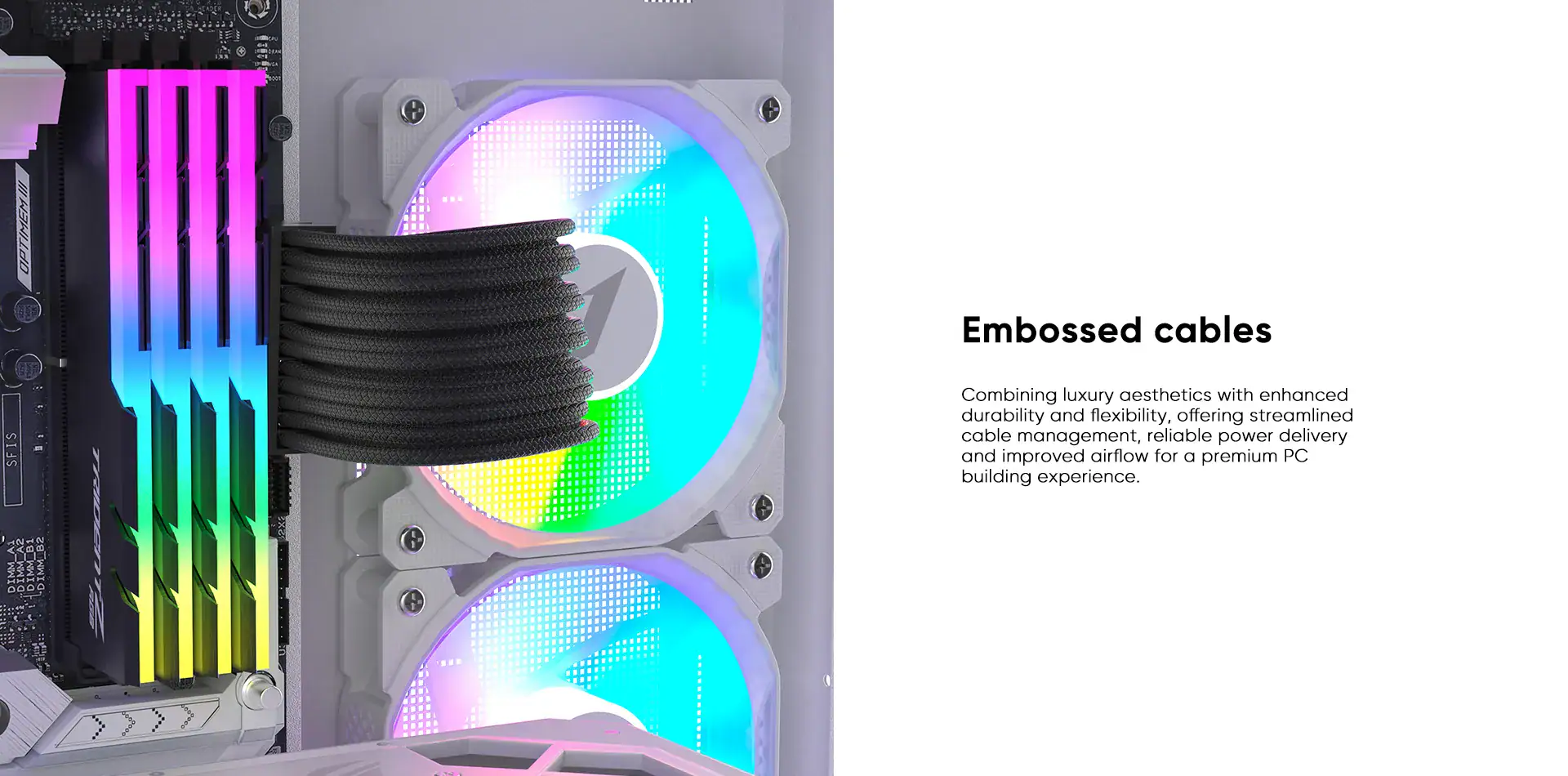RGB PC cooling fans with customizable lighting effects for gaming and high-performance builds.