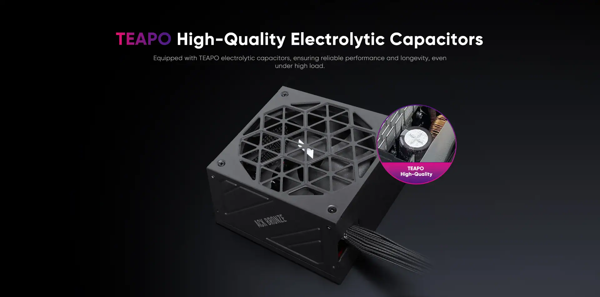 TEAPO high-quality electrolytic capacitor with cooling fan for electronics.