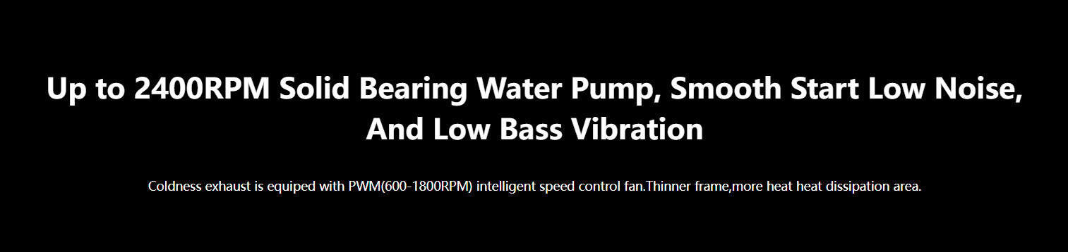Up to 2400RPM solid bearing water pump for TS1 system, smooth start, low noise, and low bass vibrati.